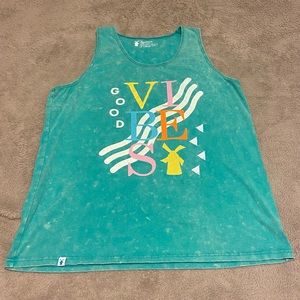 Dutch Bros Turquoise Good Vibes Unisex Tank size XL